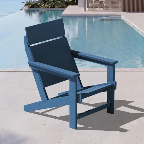 Miniatura 14 de SERWALL Sillas Adirondack modernas, sillas Adirondack HDPE sin tablas, respaldo sólido sillas de plástico para exteriores, textura similar a