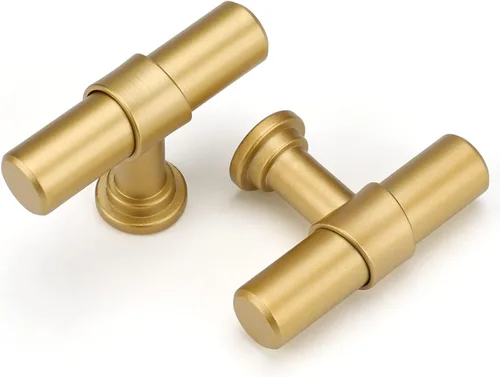 Miniatura 13 de LONTAN Paquete de 4 Pomos Negros para Gabinetes y Cajones Pomos de Gabinete de Cocina para Tocador Baño Moderno Herrajes Negros de Barra en T