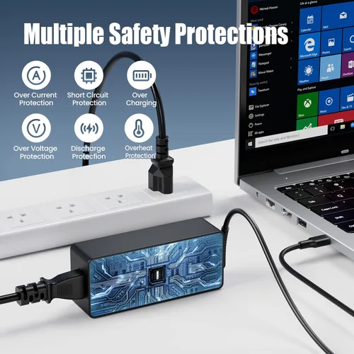 Miniatura 4 de Cargador para laptop de 65 W, USB tipo C, adaptador de CA de repuesto para HP Chromebook 14 13 X360 Spectre x360 Elite x2 EliteBook; Lenovo Yoga