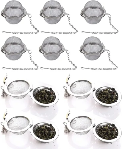 Miniatura 10 de 2 infusores de té prémium para té de hojas sueltas, coladores de té y bolas de té mejorados para condimentar especias y condimentos a base de hierbas