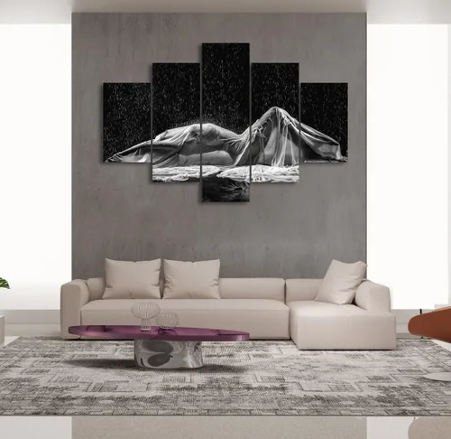 Miniatura 20 de Lienzo extra grande sexy chica desnuda durmiendo en la cama, arte de pared con marco de madera sexy para mujeres desnudas, obras de arte, arte