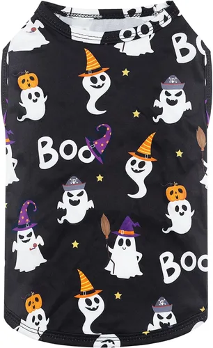 Miniatura 4 de CuteBone Camisas de Halloween para perros, paquete de 2, ropa suave para mascotas, chaleco de verano transpirable para cachorros pequeños y ropa