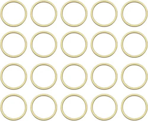Miniatura 22 de uxcell Anillos de enlace redondos de bisel de círculo hueco de latón, conectores de joyería para pendientes, collares, fabricación de joyas
