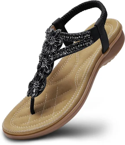 Miniatura 10 de Littleplum Sandalias para mujer hechas a mano con soporte de arco de verano, sandalias cómodas para caminar ortopédicas bohemias