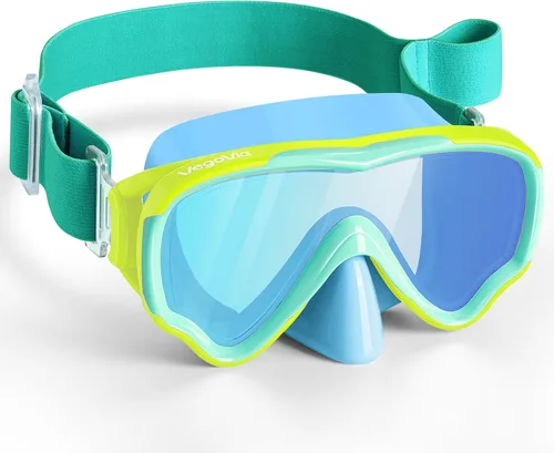 Miniatura 12 de VegoVia Gafas de natación para niños con cubierta para la nariz, antiempañamiento de visión amplia, máscara de natación transparente para niños