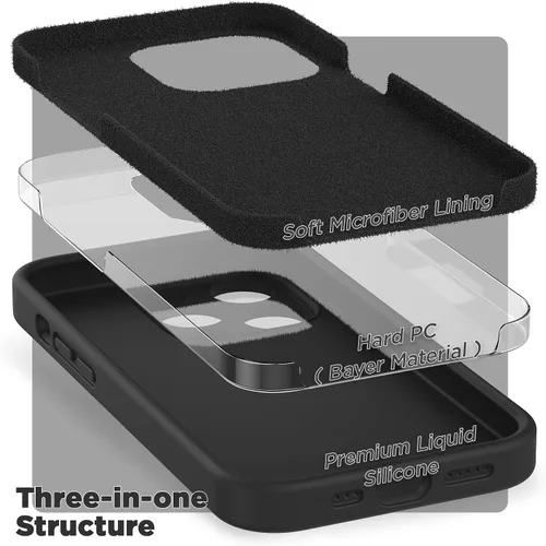 Miniatura 5 de SURPHY Funda diseñada para iPhone 14 Pro Max con protector de pantalla, (con protección de cámara y forro de microfibra suave), funda de silicona
