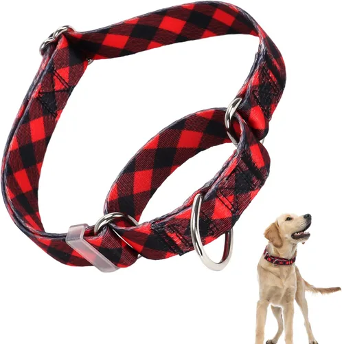 Miniatura 16 de Collar Martingale para perros, ajustable, de nailon suave, con diseño de bosque, para perros pequeños, medianos y grandes, collar de entrenamiento 3