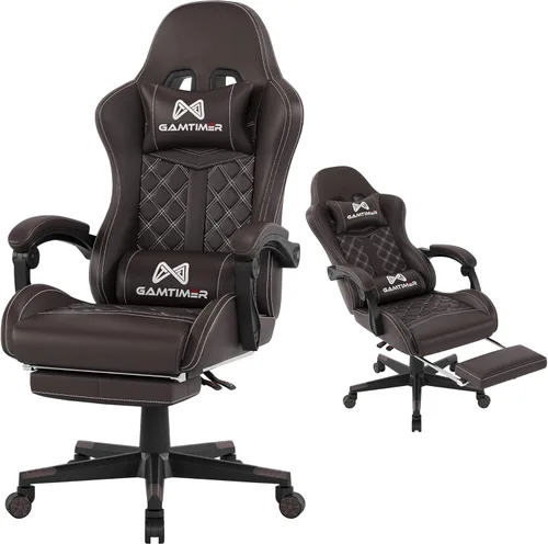 Miniatura 10 de Gamtimer Silla para videojuegos, silla para adultos de 400 libras, silla de computadora de respaldo alto con reposapiés y reposabrazos vinculados