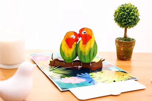 Miniatura 2 de Liif Tarjeta emergente de felicitación 3D de 50 aniversario de Lovebird, tarjeta de boda de feliz 50 aniversario y regalo - para marido, esposa