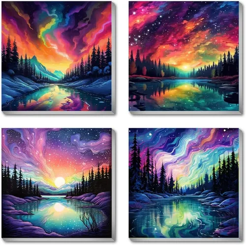 Miniatura 11 de FQOVKYN 4 paquetes de kit de pintura por números de animales divertidos para adultos principiantes, pintura de caballo por números con marco