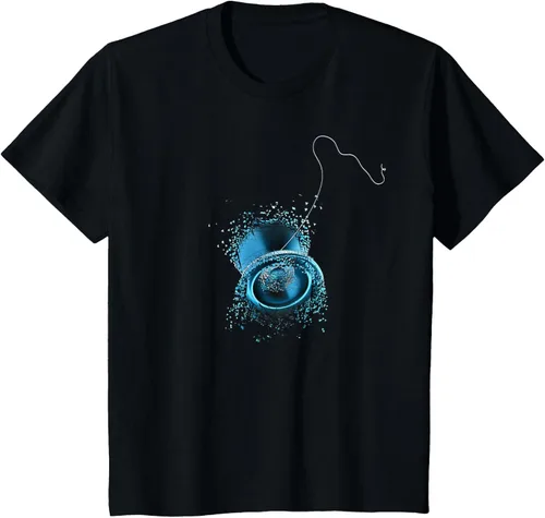 Miniatura 32 de Shattered Yo Yo - Camiseta de diseño azul impresionante, Negro, S