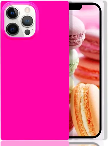 Miniatura 17 de Compatible con Neon Phone Rectangle iPhone 14 Funda para mujer, diseño de lujo de fluorescencia brillante, flexible, suave, delgada, de gel de goma
