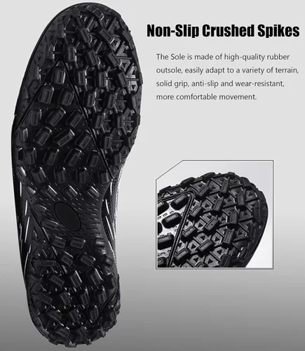 Miniatura 4 de Men's Soccer Shoes Football Cleats Indoor High-Tops Lace-Up Non-Slip Spikes Turf Boots
