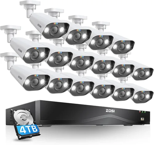 Miniatura 11 de ZOSI Sistema de cámara de seguridad PoE con reflector 4K de 8 canales, 8 cámaras IP para exteriores e interiores de 8 MP/4K, detección