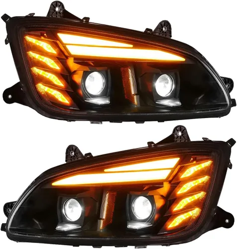 High Soar Conjunto de faros delanteros LED para Kenworth T170 T270 T370 T440 T470 T470 T660 T800, repuesto delantero izquierdo y derecho (un par)