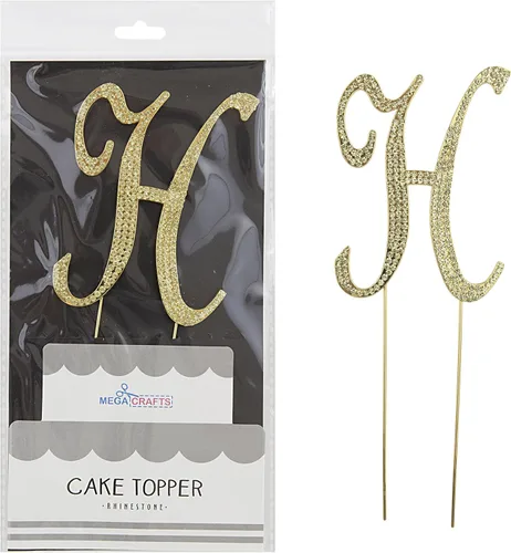 Miniatura 17 de Mega Crafts Decoración para tartas con diamantes de imitación dorados brillantes y cristales brillantes y aleación de metal duradero, ideal