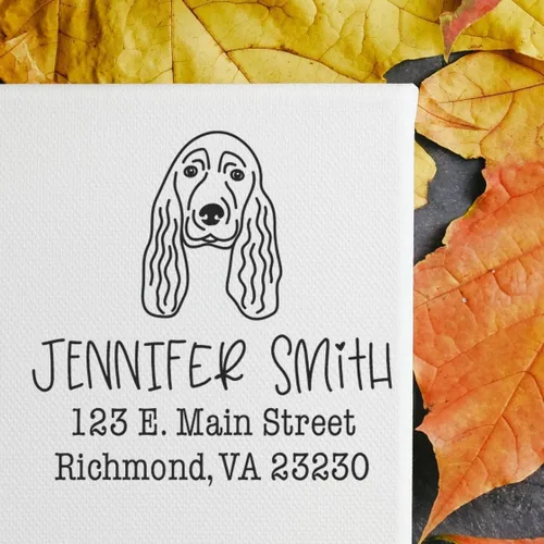 Miniatura 81 de Sello de dirección personalizado Basset Hound – Sello personalizable con nombre y dirección para sobres, ideal para amantes de los perros