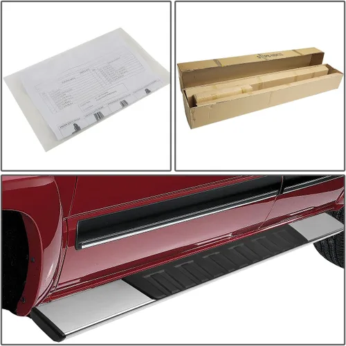 Miniatura 4 de DNA Motoring - Estribos de 6" compatibles con Silverado 1500 de 2 puertas 07-18, Silverado/Sierra 2500HD 3500HD de cabina estándar 07-19, barras