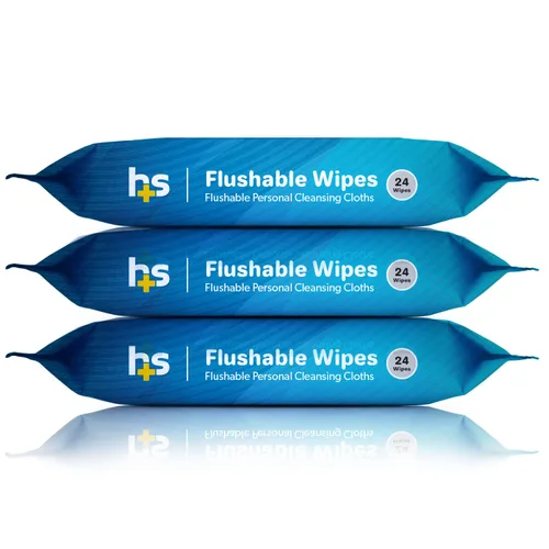 HealthSmart Toallitas desechables, 72 toallitas en total, suaves con la piel sensible, se desintegran fácilmente, toallitas sin alcohol para adultos