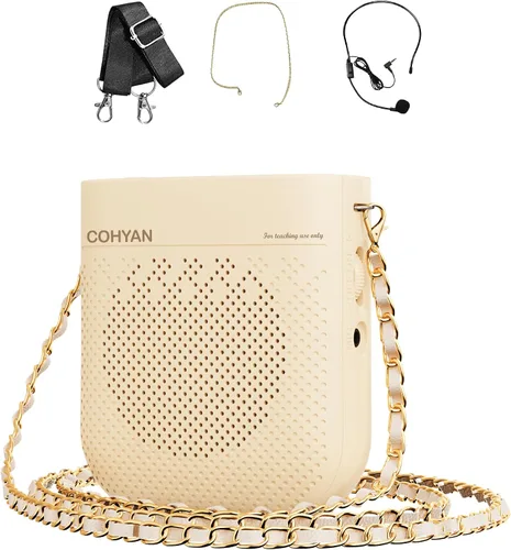 Miniatura 9 de Amplificador de voz para profesores, micrófono y altavoz portátil con cable Bluetooth, megáfono de bocina recargable para aula, reuniones, yoga