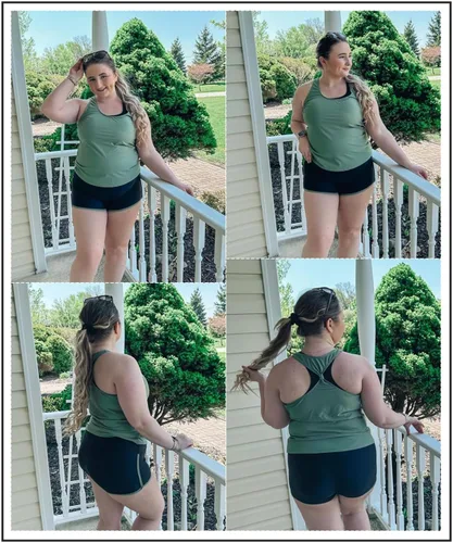 Miniatura 7 de Aleumdr Traje de baño deportivo de 3 piezas para mujer con pantalones cortos, camiseta sin mangas con brasier deportivo y pantalones cortos