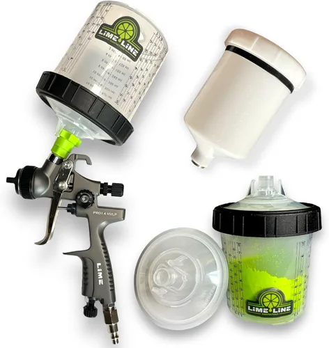 LiME LiNE 1,4 mm PRO HVLP Pistola de pintura para capas base, capas claras y imprimaciones automotrices. (Bonificación) Juego de taza de pintura