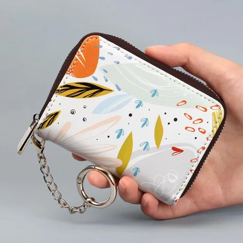 Miniatura 4 de FurArt Cartera con Cremallera para Mujeres, Cartera con Bloqueo RFID para Tarjetas de Crédito, Portador de Tarjetas de Presentación, Cartera Llavero