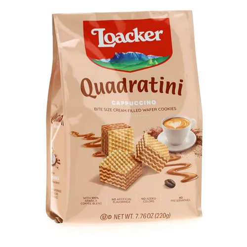 Miniatura 25 de Loacker Quadratini - Paquete grande de galletas de oblea variadas con sabor a frutas - Mezcla de limón, vainilla y yogur de frambuesa - Galletas