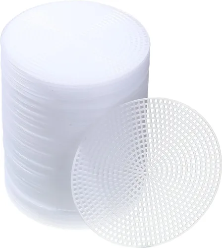 7 unidades circulares de lona de plástico, hojas de malla, punto de aguja blanca, lona en blanco, tapete de malla de plástico para costura,