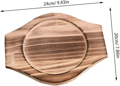 Miniatura 2 de Dolsot - Cuenco de piedra coreana con base de madera, 2 piezas, cuenco de bibimbap coreano, tapete de madera, olla para olla caliente