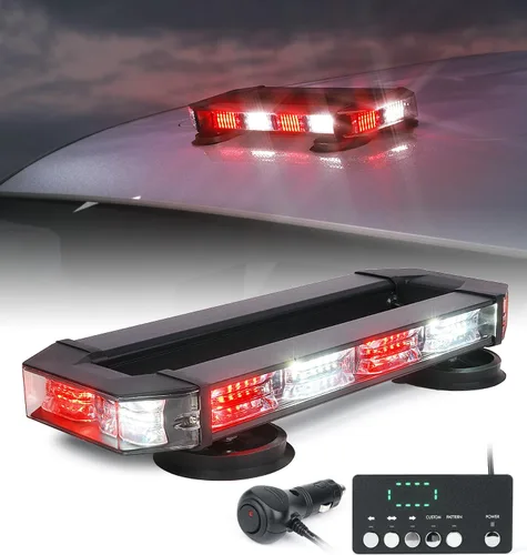 Miniatura 9 de LUMENIX Barra de luces estroboscópicas de baliza para techo, barra de luces LED ámbar de seguridad de tráfico de emergencia con base magnética