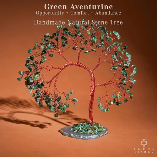 Miniatura 2 de Árbol de la Vida de Cristal de Aventurina Verde, Árboles de Cristales Curativos de 7 Chakras, Árbol Bonsái de Dinero Hecho a Mano, Decoración Feng