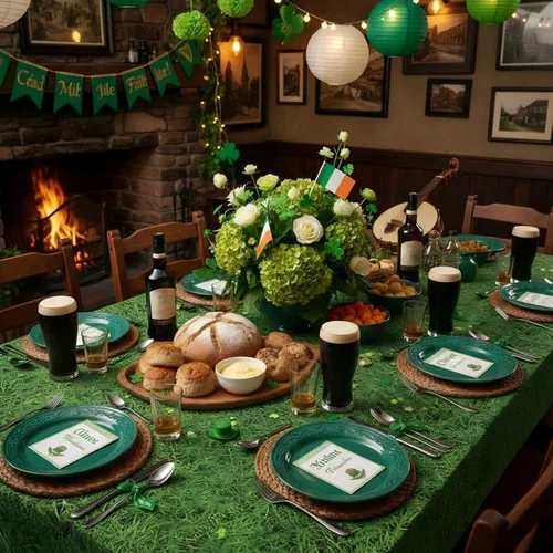Miniatura 6 de Blulu Mantel del Día de San Patricio, 3 piezas, 54 x 108 pulgadas, desechable, impermeable, para fiestas, decoraciones del día de San Patricio