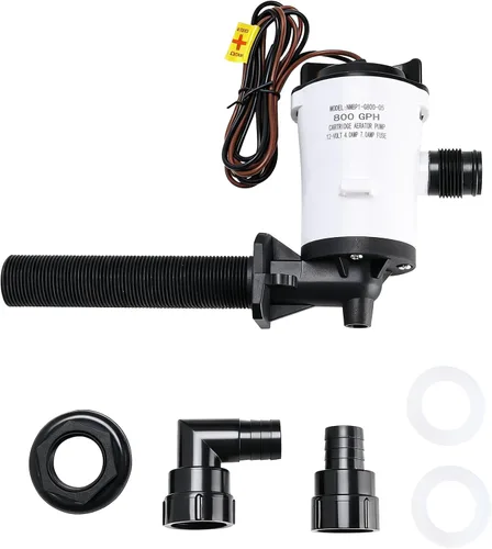 Miniatura 3 de Livewell Pump, 12V 800GPH 4.0A Live Bait Tank Aireador Cartucho Sumergible Barco Bomba de sentina