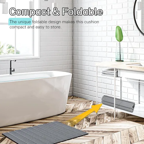 Miniatura 8 de Cuckan Alfombrillas de Baño Plegables de Piedra para Baño Súper Absorbentes de Tierra de Diatomeas Alfombrilla de Baño de Secado Rápido Alfombrillas