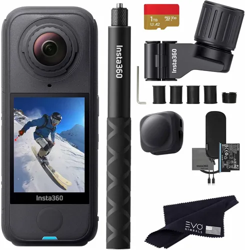 Insta360 Paquete de esquí aéreo X4 | Cámara de acción 8K 360 más ligera para aventuras épicas | para viajes, deportes, momentos familiares | El