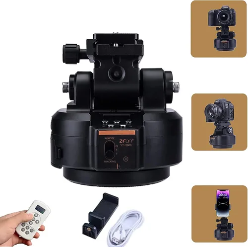 Miniatura 2 de YT-1000 Auto Motorizado Giratorio Cabeza Panorámica Control Remoto Pan Tilt Video Trípode Estabilizador de Cabeza para Cámaras Smartphone