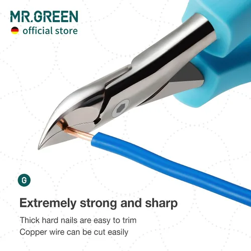 Miniatura 5 de MR.GREEN Cortaúñas para uñas de los pies, antisalpicaduras, profesionales, encarnadas, gruesas, duras, herramientas de pedicura, juegos de manicura