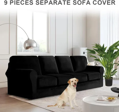 Miniatura 30 de Funda para Sofá de Terciopelo, Fundas Elásticas para Sofá para Funda Principal Separada/Respaldos y Cojines de Asiento, Funda para Sofá, para Fundas