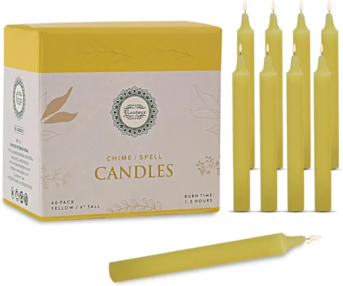 Miniatura 17 de Raajsee Paquete de 20 mini velas cónicas sin perfume, rojas 5 pulgadas (alto) velas para cena sin humo y sin goteo cera de parafina con mechas