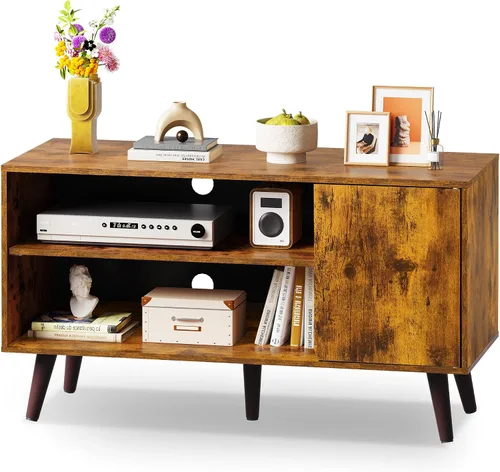 Miniatura 14 de WLIVE Soporte de TV para televisores de 40 pulgadas, pequeño centro de entretenimiento con gabinete de almacenamiento, soportes de TV modernos