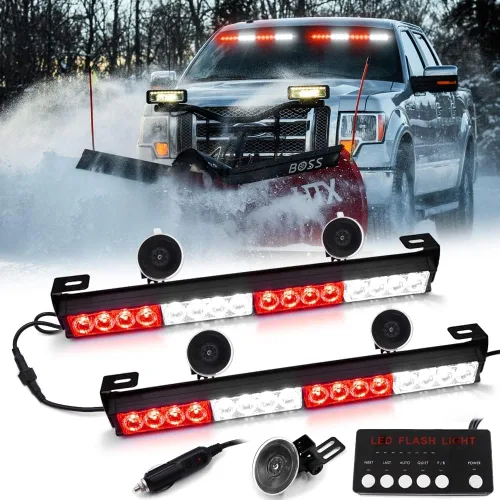 Miniatura 17 de Ediors barra de luces led de 16 pulgadas y 7 funciones, luz de emergencia, de advertencia para tráfico, luz de led estroboscópica con soportes