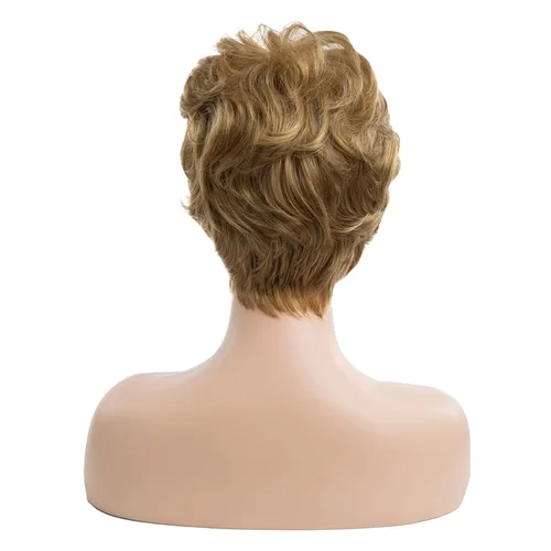 Miniatura 5 de Peluca corta rubia Pixie sintética en capas Cosplay pelucas completas para mujeres blancas