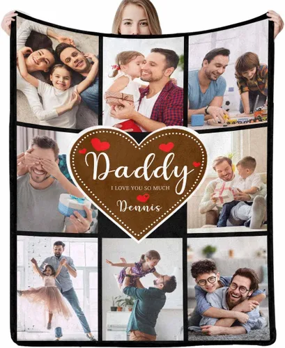 Miniatura 27 de Manta personalizada para papá abuelo, regalo de manta personalizada para el día del padre, manta personalizada con foto para papá, regalo