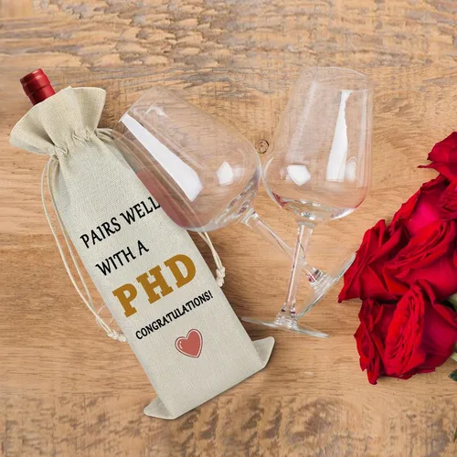 Miniatura 5 de PHD - Regalo de graduación, regalo de graduación, bolsa de vino para hijo e hija, bolsa de vino con cordón, regalo de felicitaciones