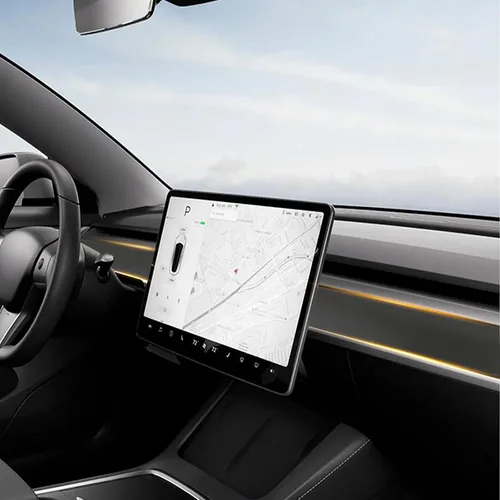 Miniatura 6 de Cubierta de salpicadero y panel de moldura de puerta delantera compatible con Tesla Modelo Y (2019-2023) Modelo 3 (2021-2023), cubierta