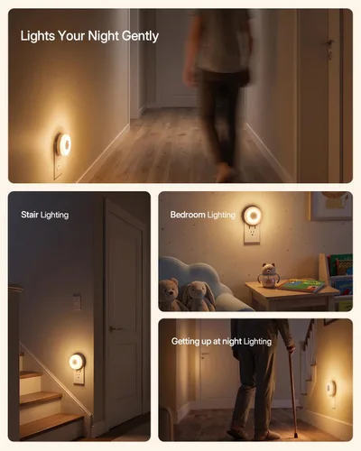 Miniatura 6 de YELKO Luz nocturna con sensor de movimiento: luz nocturna LED antideslumbrante blanca cálida de 3000 K, ultra brillante, acogedora, suave,