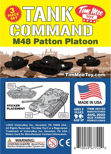 Miniatura 6 de TimMee - Tanques de juguete para hombres de plástico del ejército - Negro WW2 3pc - Hecho en Estados Unidos