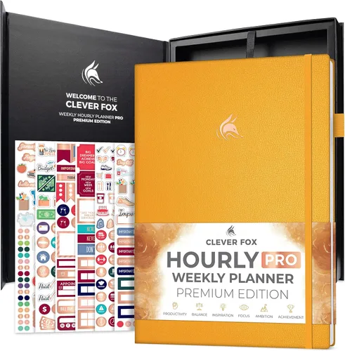 Clever Fox Planificador por Horas Pro Premium – Planificador de Horarios Sin Fecha con Espacios de Tiempo Diarios – Cuaderno Organizador Personal