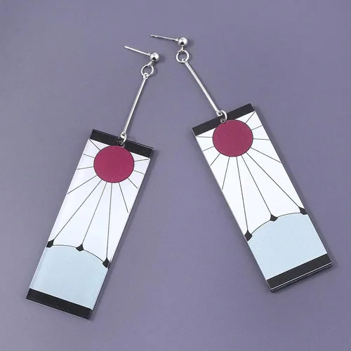 Miniatura 4 de Tanjiro - Aretes colgantes de anime Tanjirou, accesorios de Halloween, Acrílico